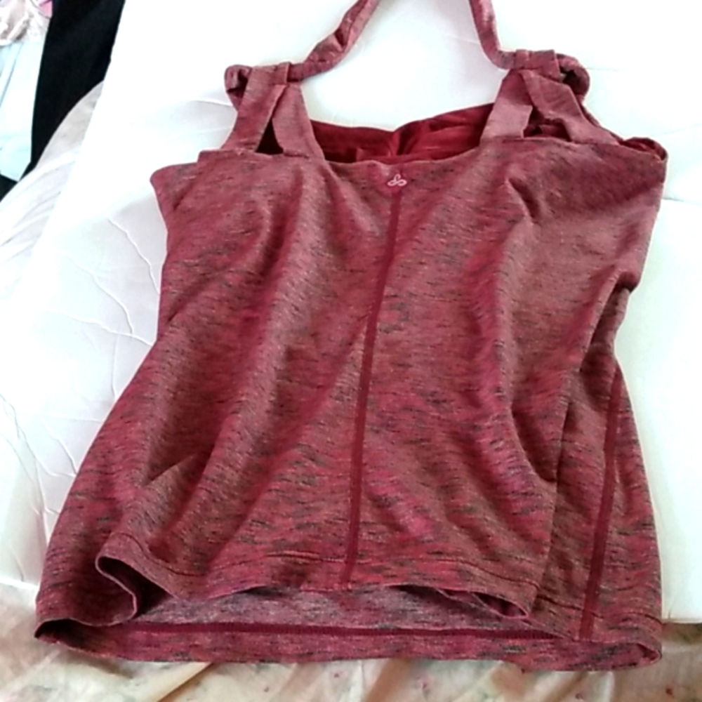 Prana active tank slub knit double T strap back